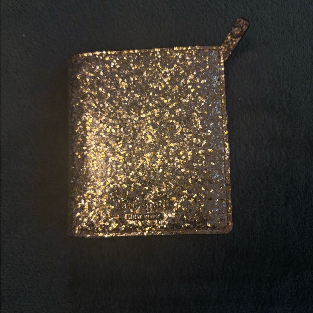 Kate Spade Gold Glitter Card Case
